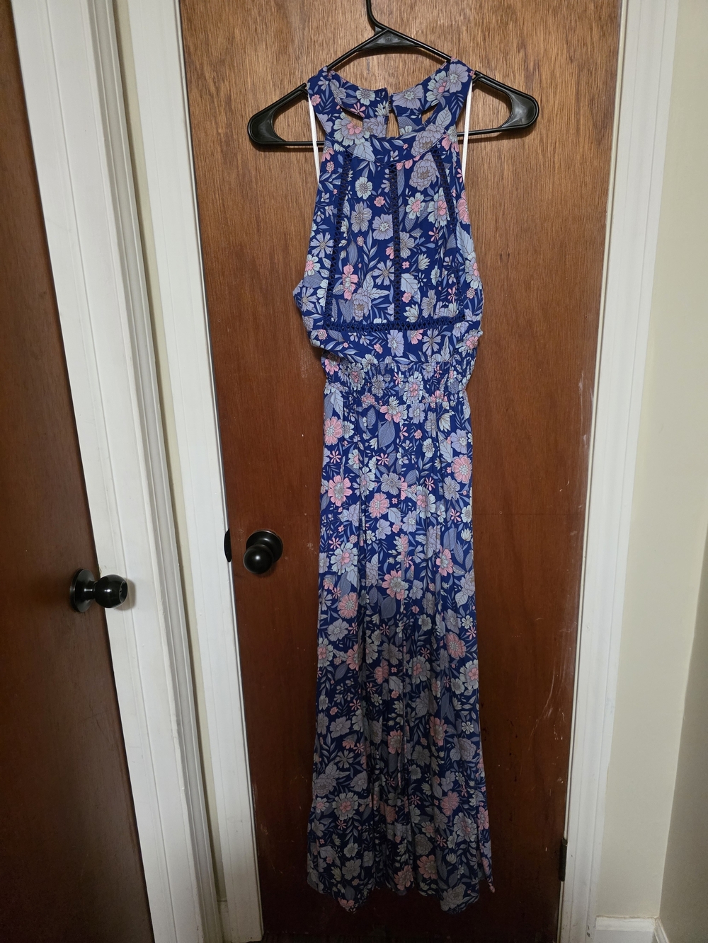 Vibrant Floral Halter Maxi Dress